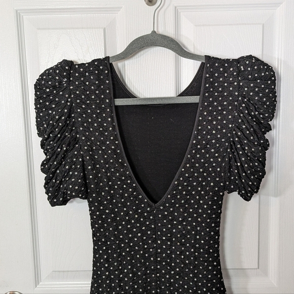 NWT Urban Outfitter Hague Rhinestone Puff Sleeve Mini Dress w/ Low Back Size S - Picture 6 of 11